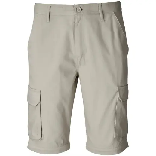Mens Cargo Zip Off Pants Stone Short Front